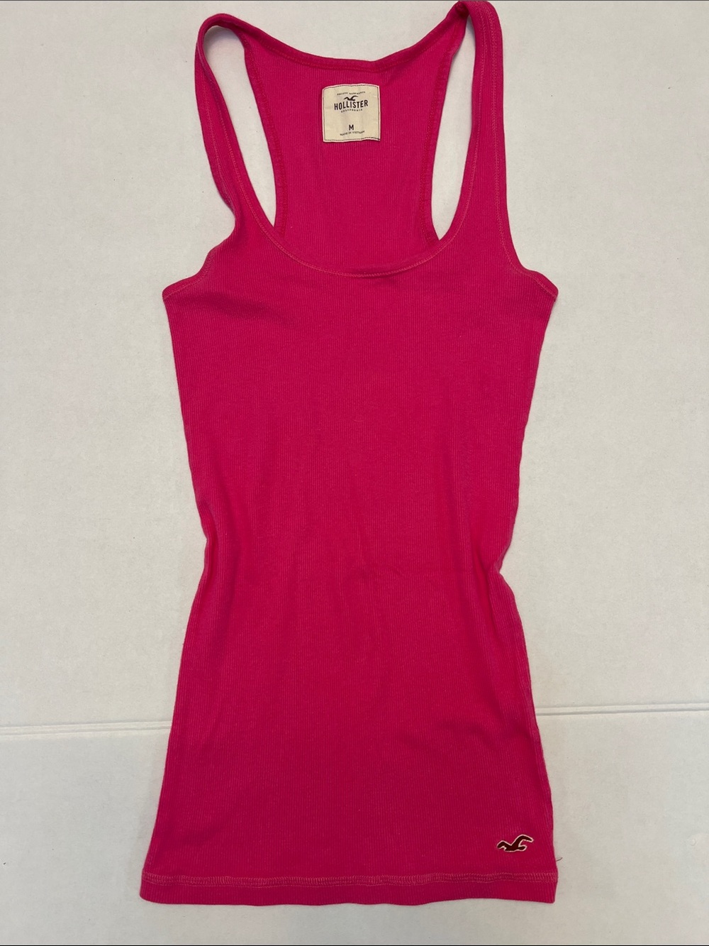 Vintage Y2K pink lace trim ribbed racerback cami tank top Size Medium
Good us